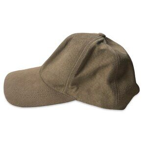 Early 2000s Suede Baseball Cap Olive Brown Made in USA